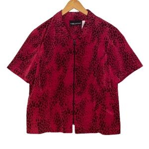 Sag Harbor Women’s Pink & Black Leopard Print Top Size 16